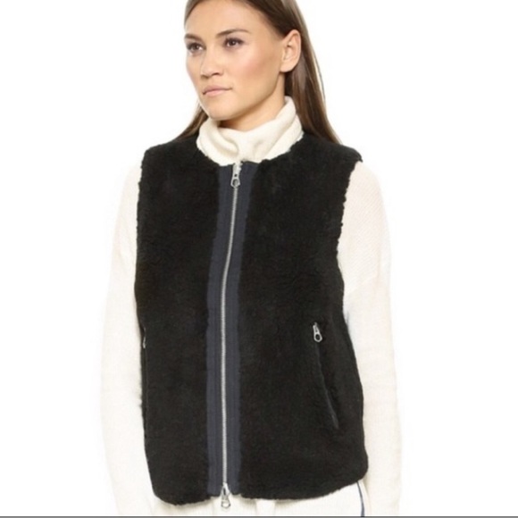 Madewell Women’s Black Sherpa Faux Fur Zipper Vest Size XS - Picture 7 of 7